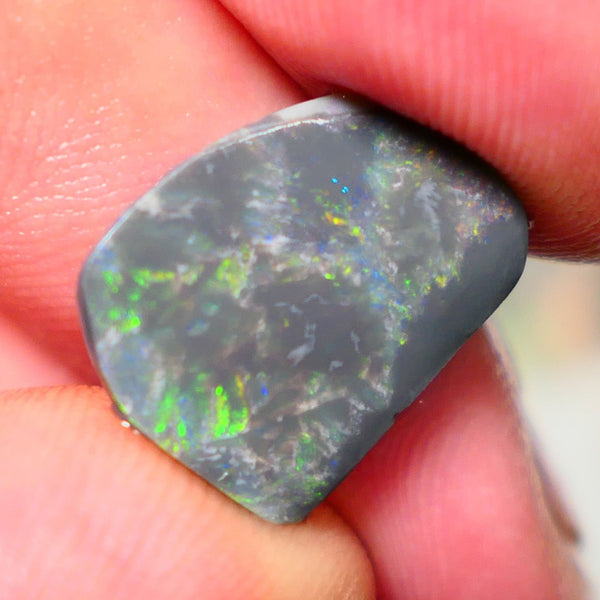 Lightning Ridge Opal Big Picture stone Rough/Rub Dark Base From the Miners Bench® 6.30cts Lovely Yellow/Orange/Blue/Green fires 17x13x4mm NSW029