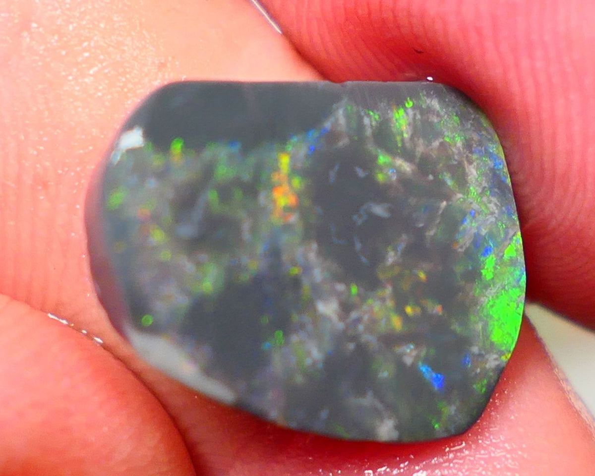 Lightning Ridge Opal Big Picture stone Rough/Rub Dark Base From the Miners Bench® 6.30cts Lovely Yellow/Orange/Blue/Green fires 17x13x4mm NSW029