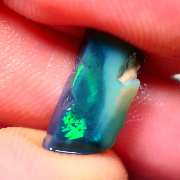 "Almost Chinese Writing" Exotic pattern Dark Opal Miners Bench® Seam Rough Rub 4.50cts Slightly Directional Green/Teal/Blue 17x7x5mm NSW027