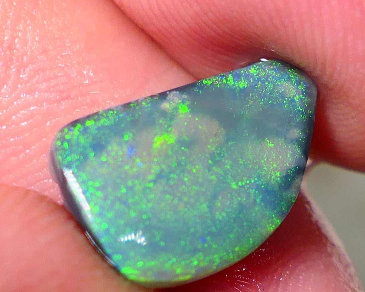 Lightning Ridge Opal Big Picture stone Rough/Rub Dark Base From the Miners Bench® 4.50cts Lovely Yellow/Green dominant multifires 16x10x3mm NS195