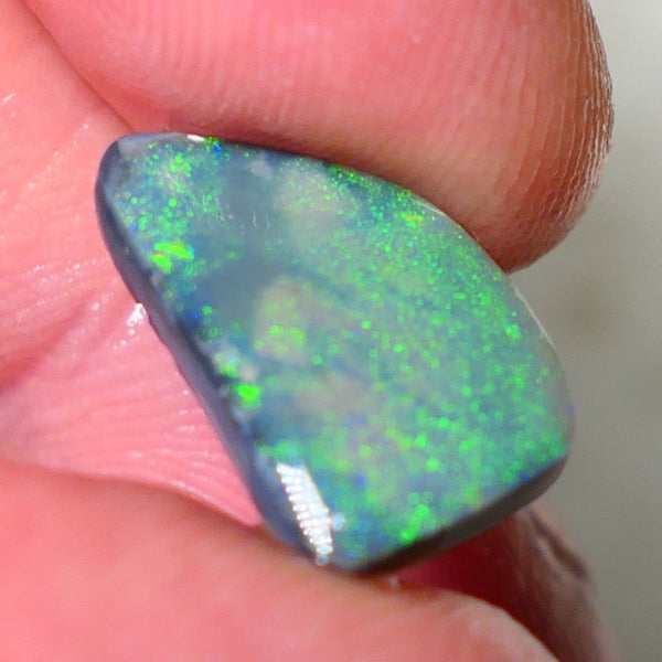 Lightning Ridge Opal Big Picture stone Rough/Rub Dark Base From the Miners Bench® 4.50cts Lovely Yellow/Green dominant multifires 16x10x3mm NS195