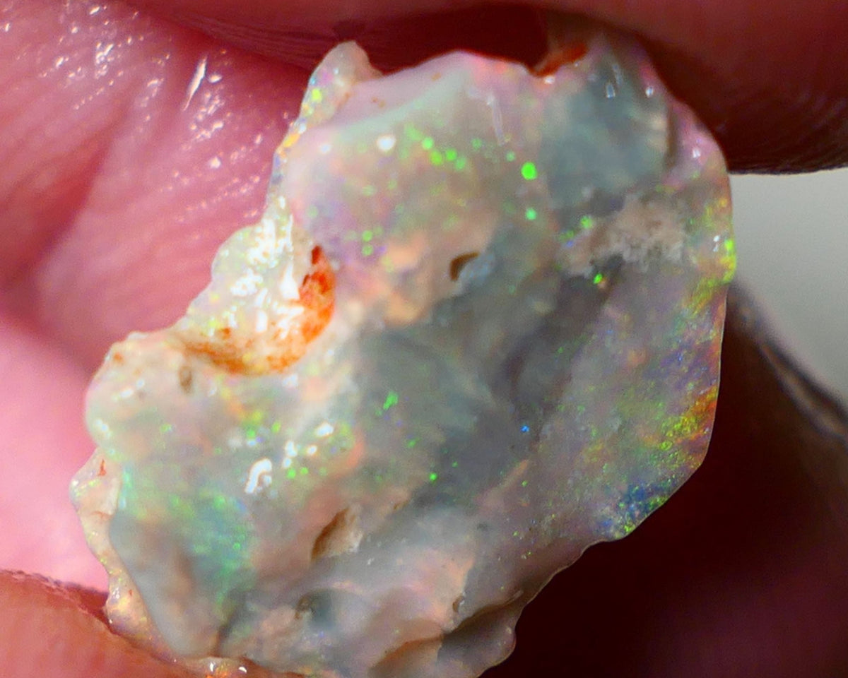 Mulga Rough Opal 4.75cts Dark Base Seam Nice Yellow/Orange Dominant M.fires to Cut / carve & polish 18x14x4mm NSW033