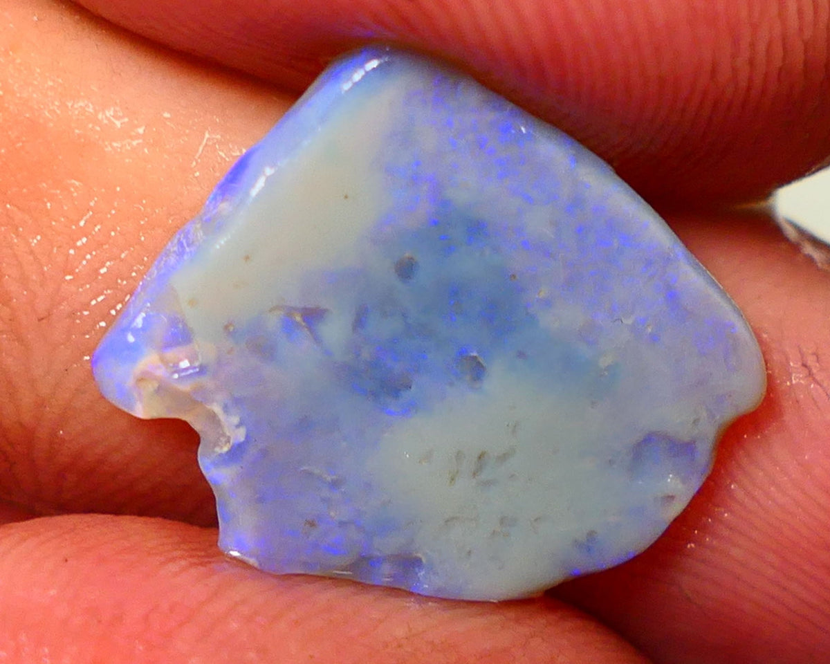 Lightning Ridge Rough Opal 3.75cts Seam Grey base Gorgeous Blue fires in the bar 16x15x2mm NS205