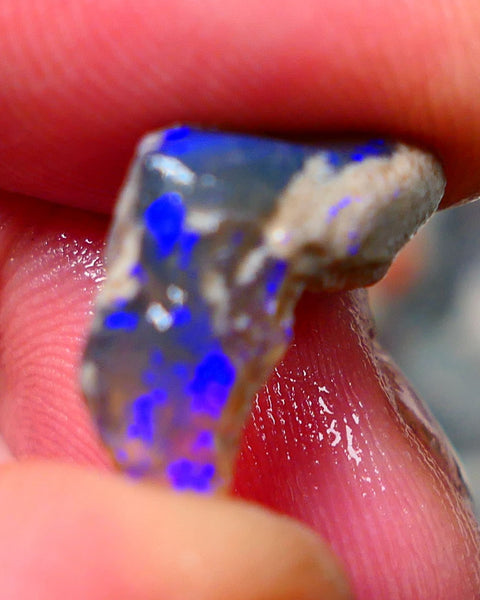 Lightning Ridge Rough Dark Crystal Knobby opal 5.40cts Gorgeous Bright Royal blues showing through out 17x11x6mm RL002