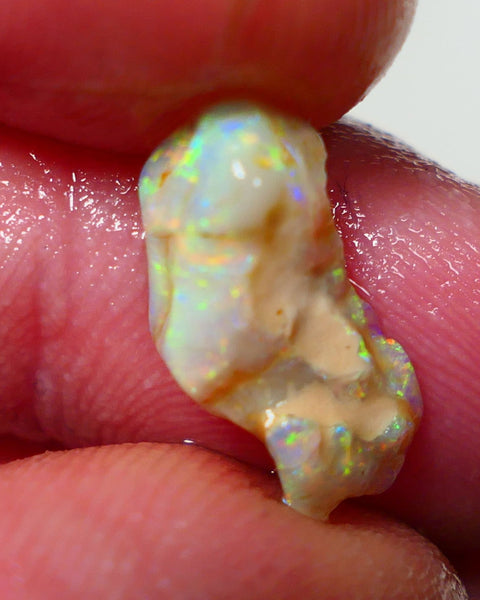 Lightning Ridge Rough Opal 2.25cts Crystal Seam showing Nice multi colours 16x7x4mm NS303