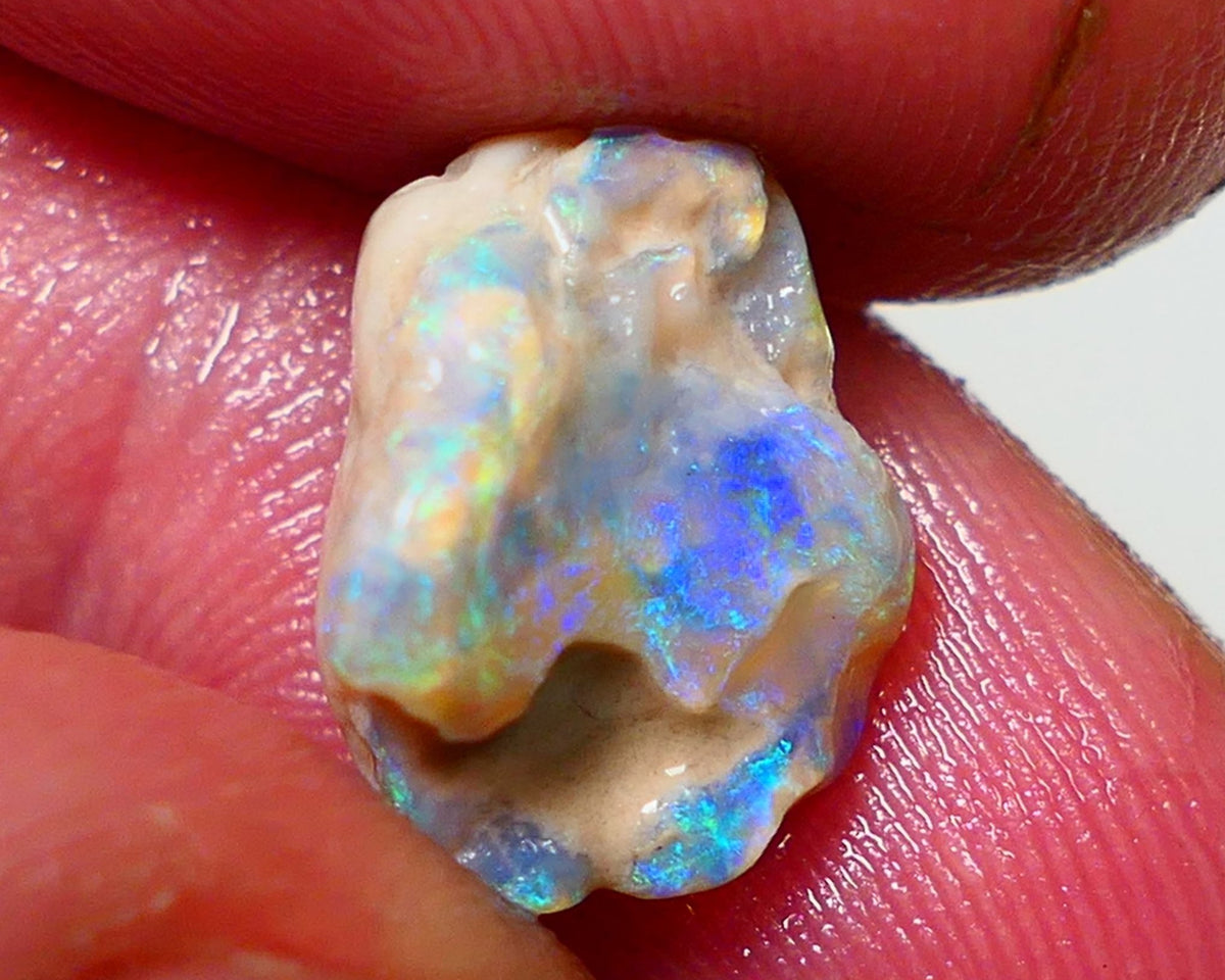 Lightning Ridge Rough Opal 6.00cts Crystal Base Gamble Knobby formation Gorgeous Green/Blues 13x12x7mm NS307