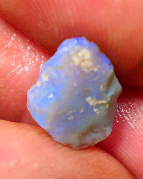 Lightning Ridge Rough Opal 2.25cts Dark Base Seam Bright  Blue Bar 12x10x3mm NS340