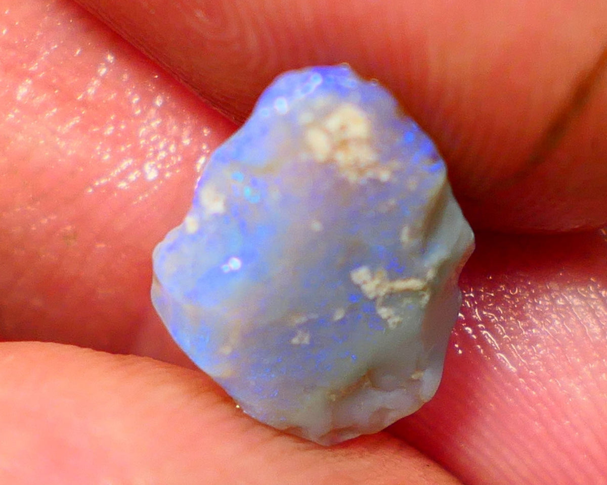 Lightning Ridge Rough Opal 2.25cts Dark Base Seam Bright  Blue Bar 12x10x3mm NS340