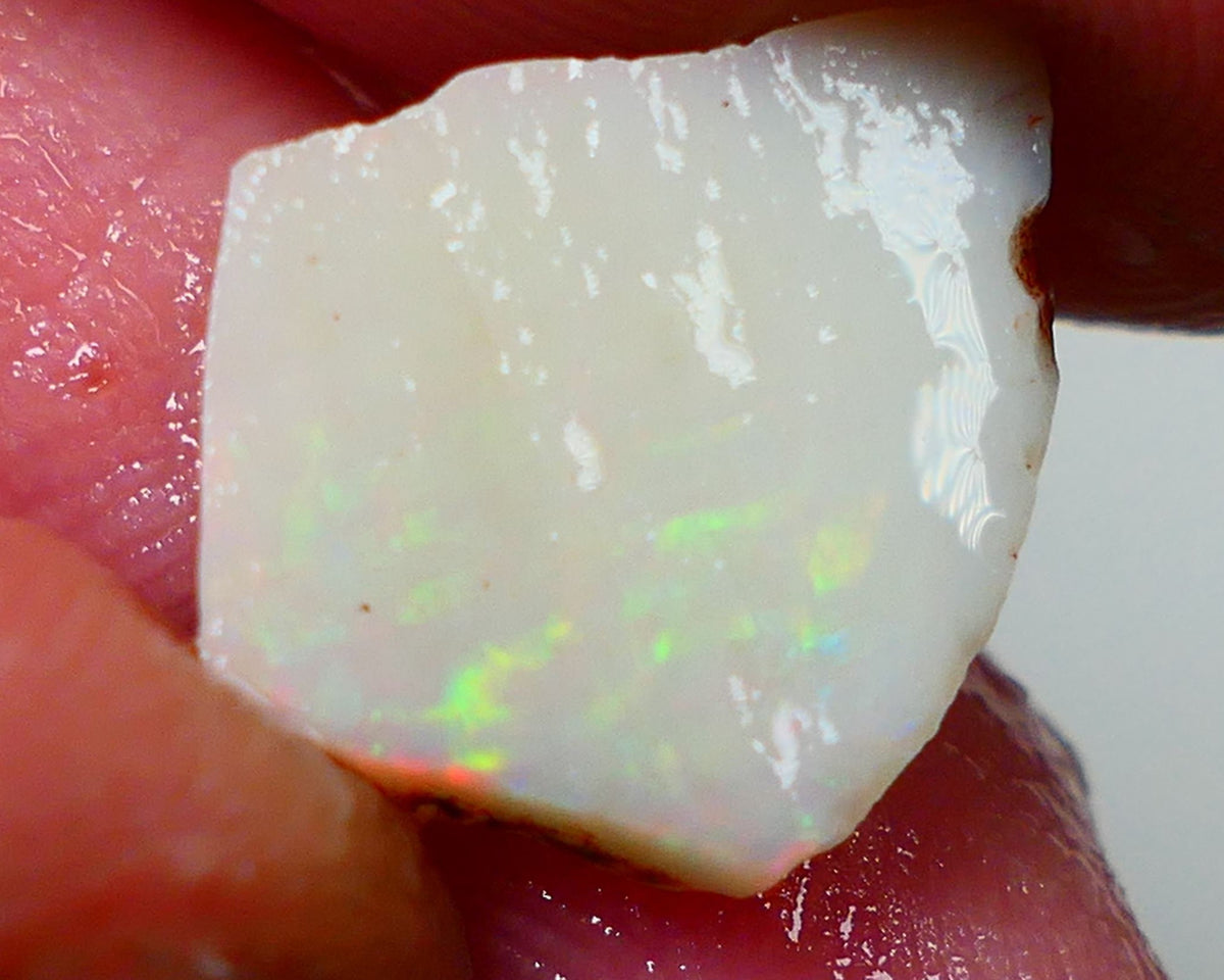 Lightning Ridge Rough Opal 4.00cts Light base Seam with Multifires Gamble Auction 13 13x12x3mm