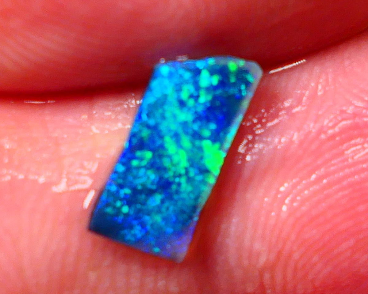 THANK U  AUCTION Gorgeous L/Ridge Black opal rub/rough/preform 0.60cts Suitable for inlay or backing Stunning Greens & blues 11x5x1.6mm NS354