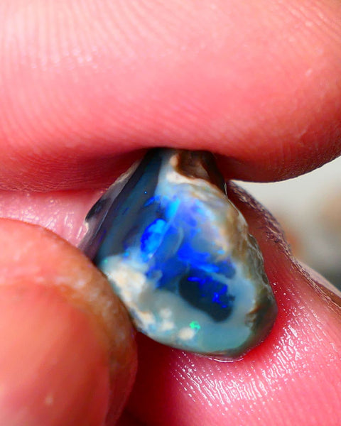 Lightning Ridge Knobby opal rough showing nice bright colours 7.75cts 15x11x10mm ALP108