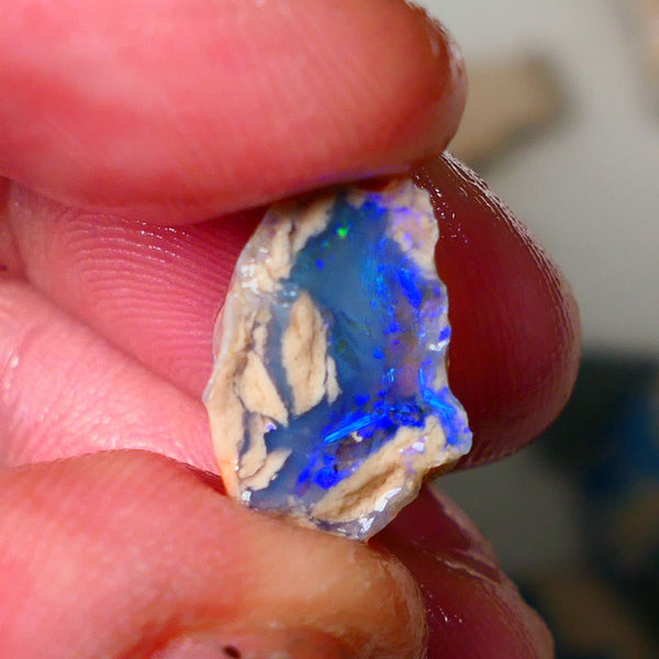 Lightning Ridge Knobby opal formation rough showing nice bright blue colours 7.25cts 16x10x9mm ALP122