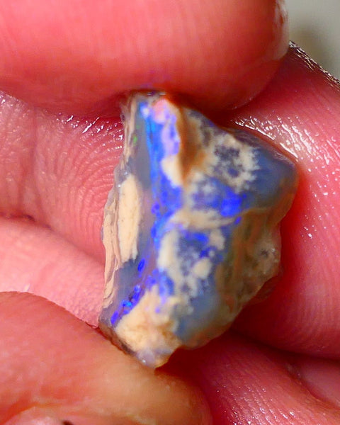 Lightning Ridge Knobby opal formation rough showing nice bright blue colours 7.25cts 16x10x9mm ALP122