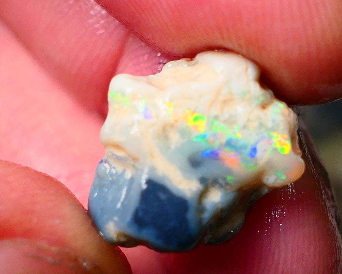 Lightning Ridge Gamble knobby opal rough very Vibrant bright multi colours 17x14x9mm ALP129