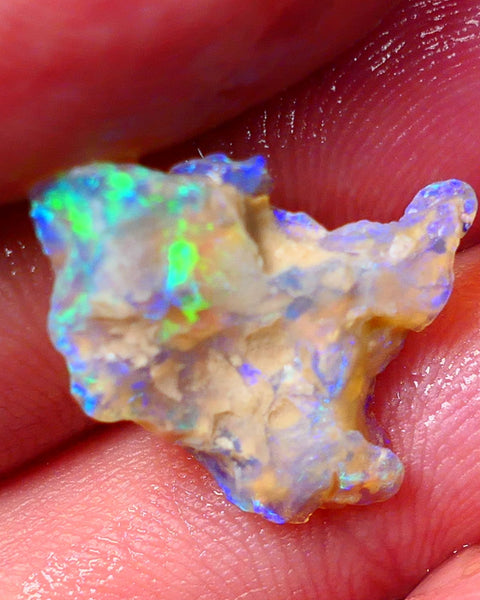 Lightning Ridge Gamble Crystal opal rough 4.50cts showing nice bright colours 19x16x4mm ALP137