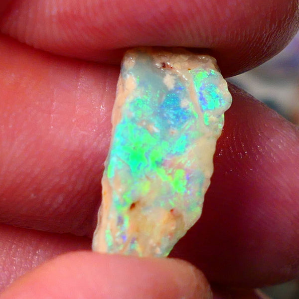 Lightning Ridge Gamble Crystal opal rough 4.7cts  showing nice bright Multi colours 20x8x5mm ALP140