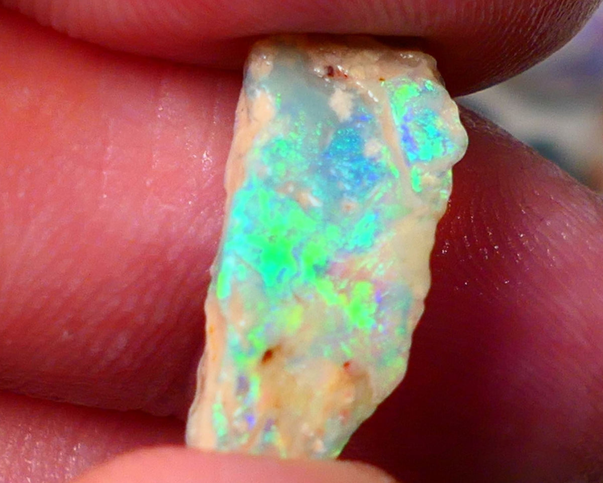 Lightning Ridge Gamble Crystal opal rough 4.7cts  showing nice bright Multi colours 20x8x5mm ALP140