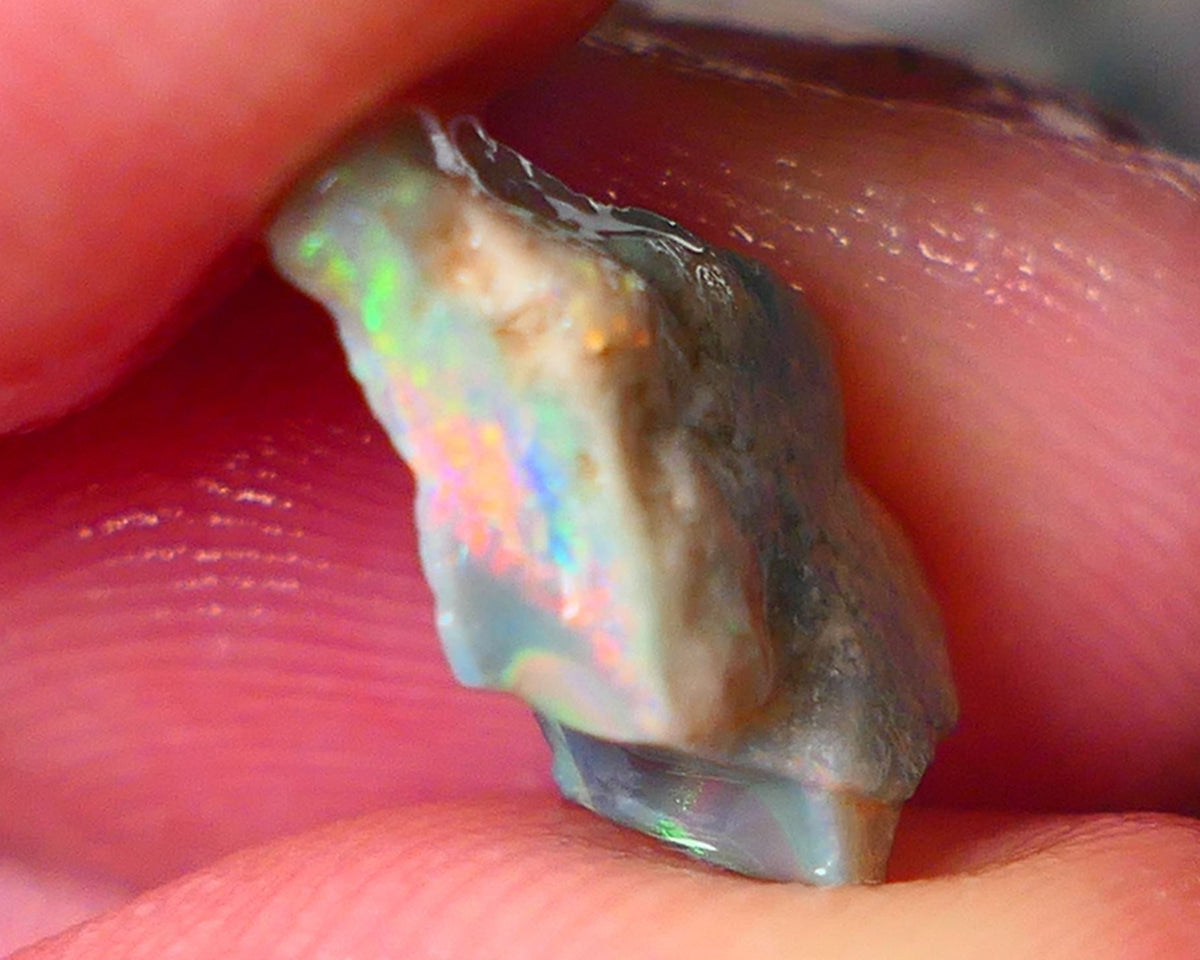 Lightning Ridge Small Cutters Seam opal rough 3.00cts showing Lovely bright Reds/Orange/Yellow 14x9x4mm ALP156