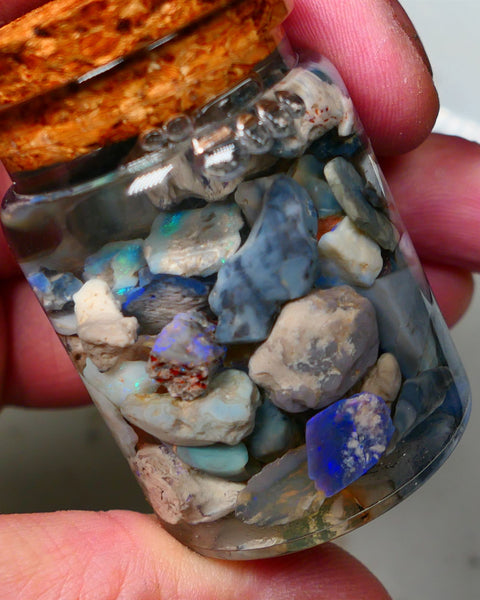 Lightning Ridge Rough Opal 150cts Mixed Potch & colours  15mm to chip size range Auction32(jar1)