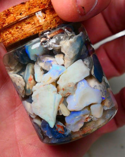 Lightning Ridge Rough Opal 150cts Mixed Potch & colours  15mm to chip size range Auction32(jar1)