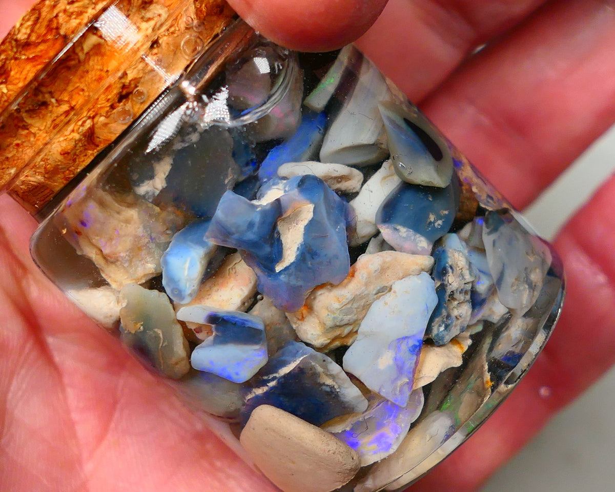 Lightning Ridge Rough Opal 150cts Mixed Potch & colours  15mm to chip size range Auction34(jar3)