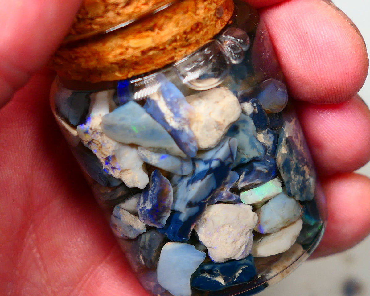 Lightning Ridge Rough Opal 150cts Mixed Potch & colours  15mm to chip size range Auction36(jar5)