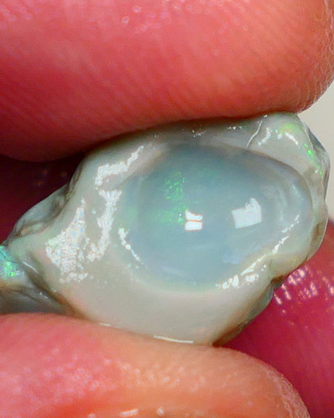 Green centered dominant multi fires on this untouched knobby 12.00cts to Cut and explore 21x13x10mm AUCTION52