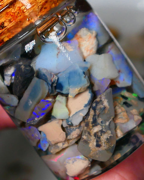 Lightning Ridge Rough Opal 150cts Potch & Colours to go at and explore 12mm to chip size Auction69(Jar7)