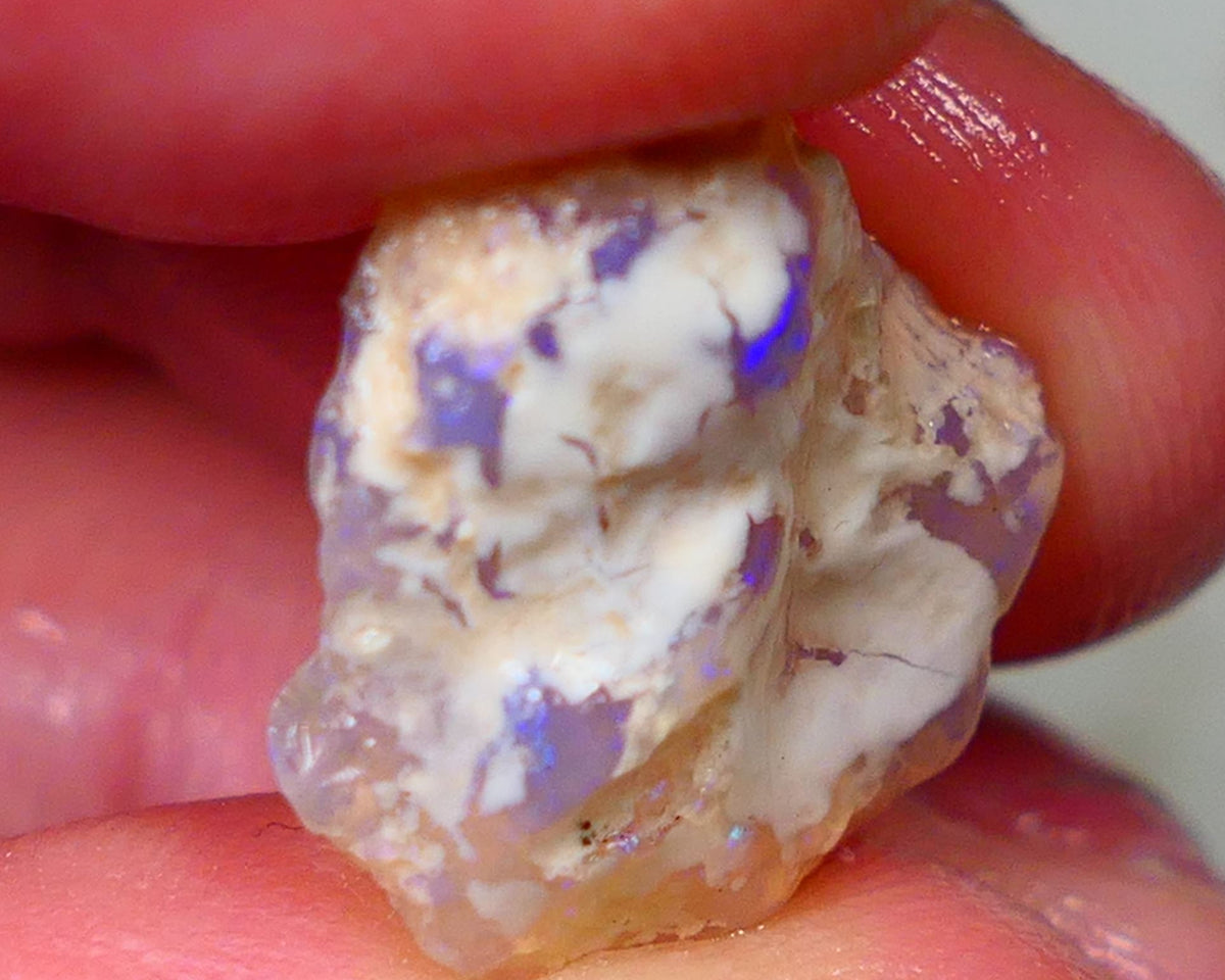 Lightning Ridge Crystal Knobby Rough Opal 11.50cts Showing Blue fires to gamble 17x17x7mm Auction93