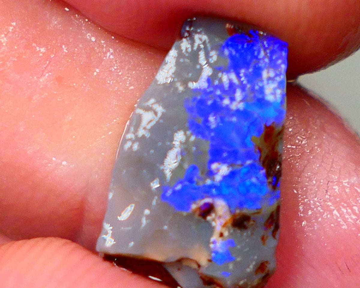 Lightning Ridge Rough Seam Opal 4.00cts Bright & Vibrant Blue fires to cut 15x9c4mm Auction86