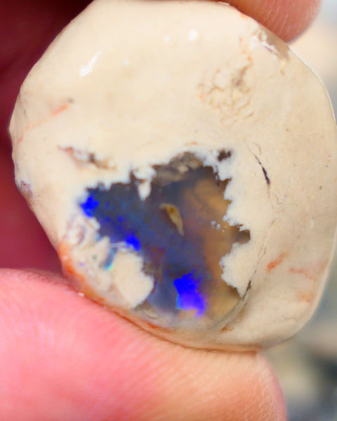 Lightning Ridge Rough Opal Blue on Black/Dark Crystal 52.00cts Big sized Gamble Knobby formation 29x19x16mm Auction105