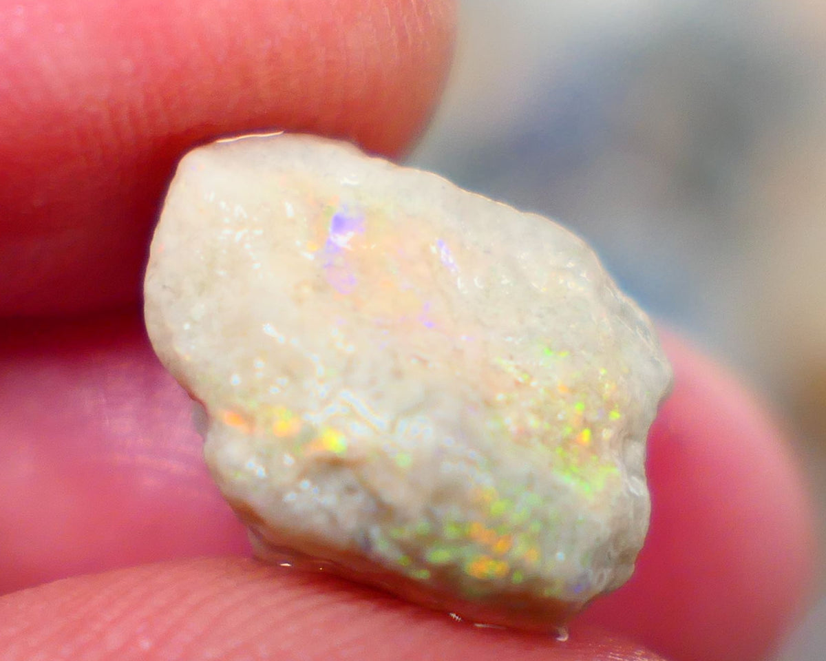 Lightning Ridge Crystal Knobby Rough Opal formation 5.75cts Small sized But Packing Bright Vibrant Multicolours sold as Gamble 14x11x9mm Auction99