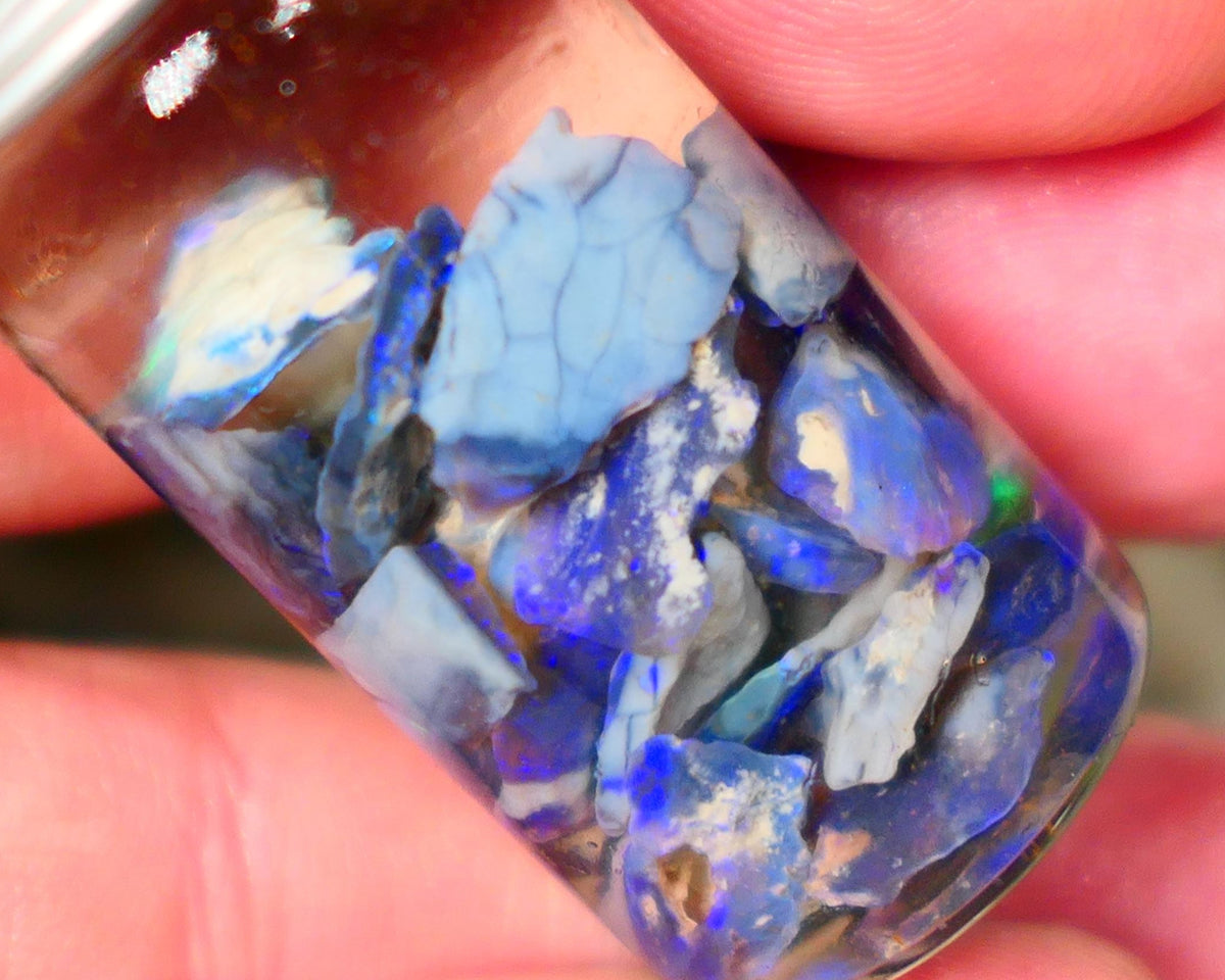 Lightning Ridge Black & Dark small colourful rough 35.00cts Mostly Blue Fires 12mm to chip size Auction114