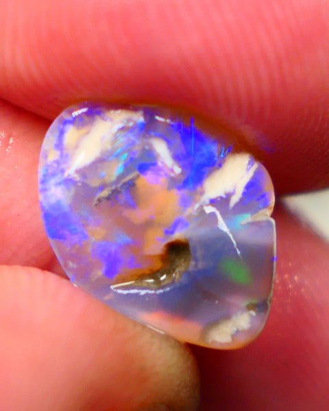 Lightning Ridge Crystal knobby opal rub rough 3.75cts Bright Blues exposed with some clay/sand host to work around 14x11x5mm Auction 133