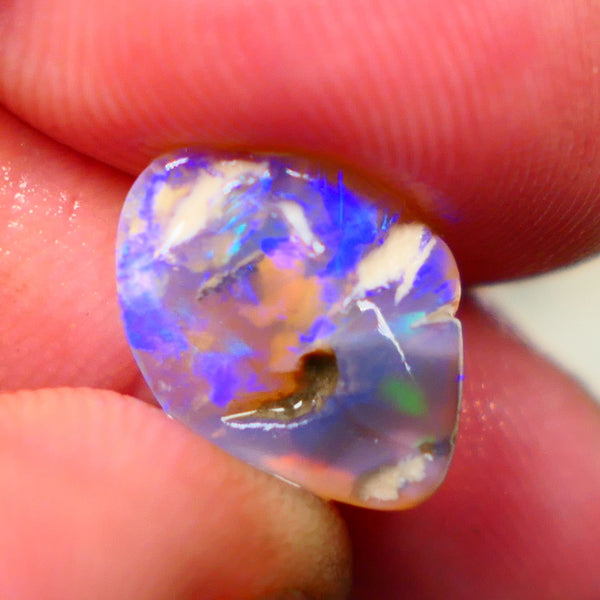 Lightning Ridge Crystal knobby opal rub rough 3.75cts Bright Blues exposed with some clay/sand host to work around 14x11x5mm NSW137