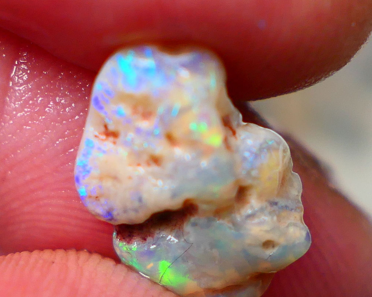 Lightning Ridge Rough Untouched Crystal knobby 3.75cts Showing Bright Multi colours through the skin 16x10x4mm Sold as Gamble 16x10x4mm Auction130