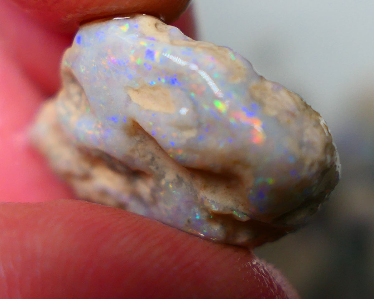 Lightning Ridge Knobby opal formation rough 25.00cts Displaying nice Pastel tones & colours of Multifires 21x20x9mm Auction154