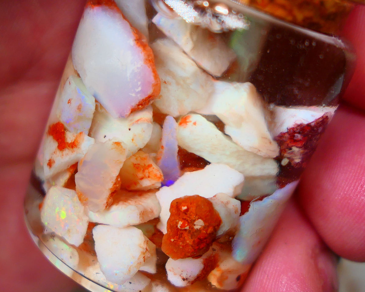 Coober Pedy Rough Opal 100cts Crystal/Light Potch & Colours to explore 12mm to chip size Auction138 Jar8 (jar not included)