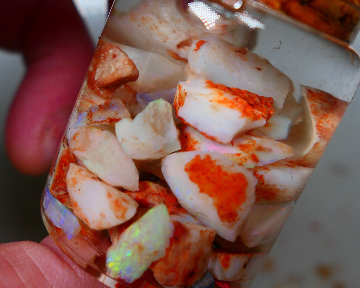 Coober Pedy Rough Opal 100cts Crystal/Light Potch & Colours to explore 12mm to chip size Auction137 (jar9) (jar not included)