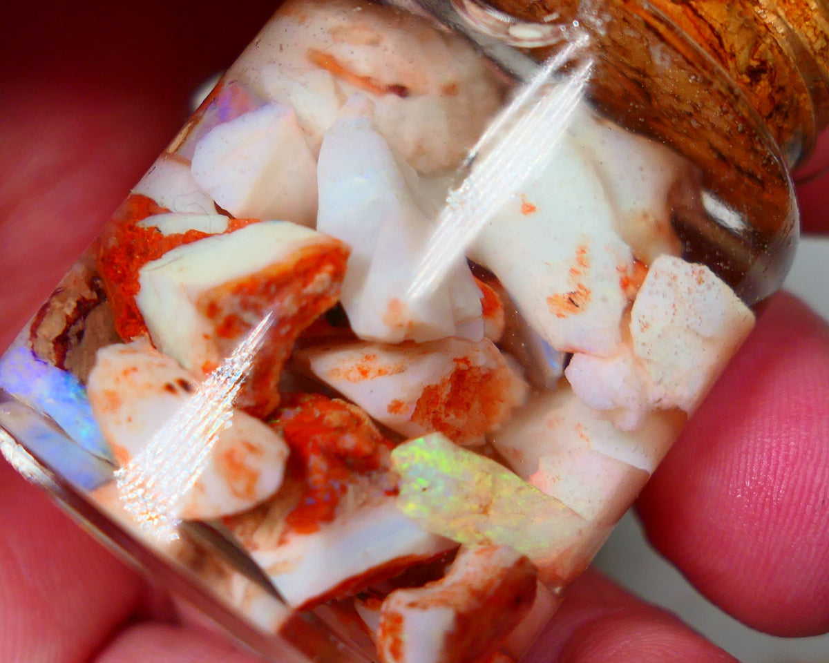 Coober Pedy Rough Opal 100cts Crystal/Light Potch & Colours to explore 12mm to chip size Auction137 (jar9) (jar not included)