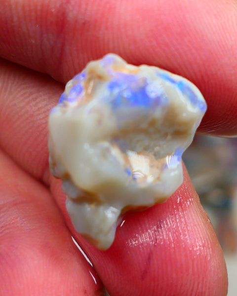 Lightning Ridge Rough Opal 14.00cts Bright Blues showing on Grey base Sold as gamble 20x16x11mm Auction169