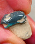 Dark base Seam opal formation rough L/Ridge 13.50cts Blue/Green Fires note the sand/clay host rock 20x14x12mm Auction164