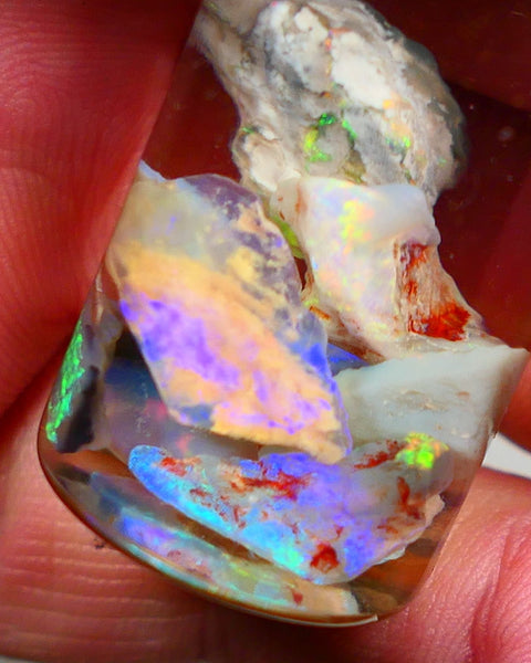 Lightning Ridge Rough Small mixed knobby seam fossil 21.00cts Very Bright with Multicolours to gamble 12mm to chip size Auction157