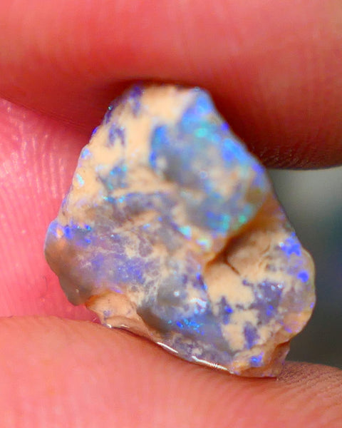 Lightning Ridge Dark Base Knobby opal rough Gamble 5.00cts Bright fires with gorgeous blue tones with flashes of greens 15x13x5mm GMB-009