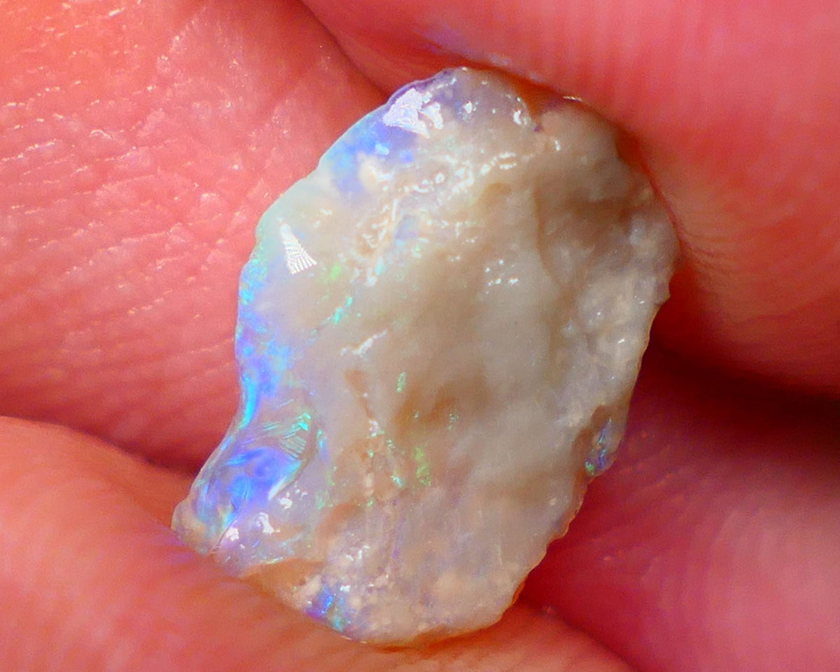 Lightning Ridge Crystal Seam opal rough 1.65cts Gorgeous pastel tones greens & blues to cut suit inlay 13x9x2mm GMB-003