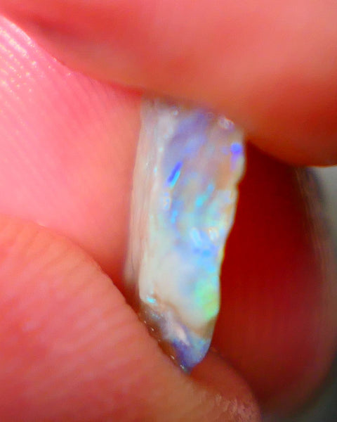 Lightning Ridge Crystal Seam opal rough 1.65cts Gorgeous pastel tones greens & blues to cut suit inlay 13x9x2mm GMB-003