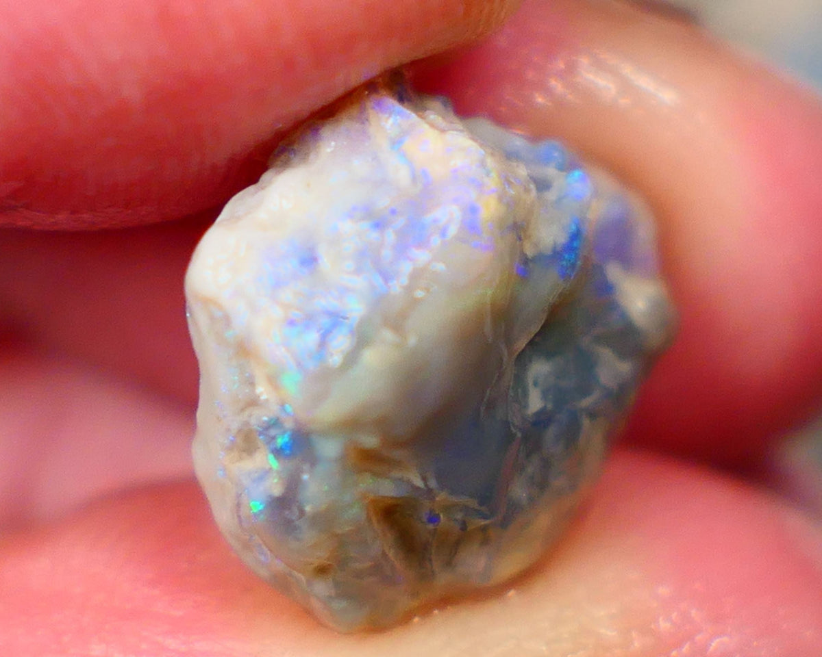 Lightning Ridge Untouched Dark Crystal knobby opal rough 6.10cts Gorgeous tones of Blues to explore sold as gamble 15x13x6mm GMB-055