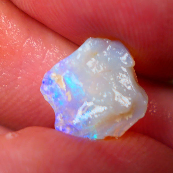 Lightning Ridge Crystal base thin Seam opal rough 2.00cts Stunning Pastel tones of Greens & Blues 11x10x3mm GMB-016