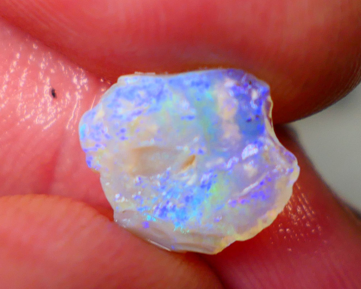 Lightning Ridge Crystal base thin Seam opal rough 2.00cts Stunning Pastel tones of Greens & Blues 11x10x3mm GMB-016