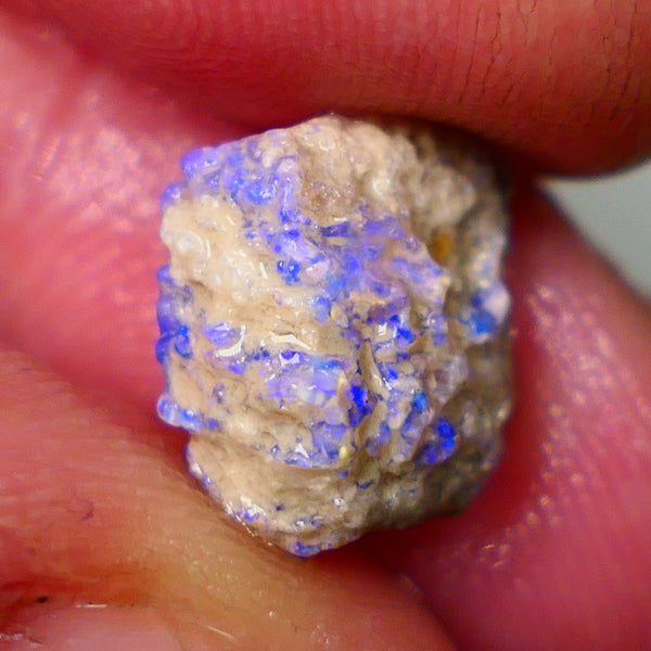 Lightning Ridge Untouched Crystal Base Knobby opal rough 3.40cts Bright blue dominant fires to carve or collect 11x10x6mm GMB-013